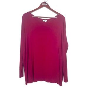 Piko Women’s Dolman Style Long Sleeve Soft Tee Shirt Red Size Medium Normcore